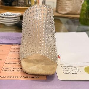 Steve Madden Clear Crystal Embellished Mules